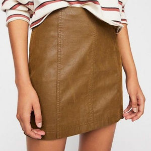 FREE PEOPLE Vegan Suede Mini Skirt